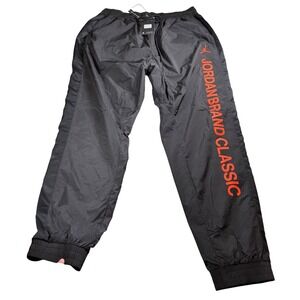 NIKE AIR JORDAN CLASSIC Mens XL Black Orange Track Pants Joggers CJ0301